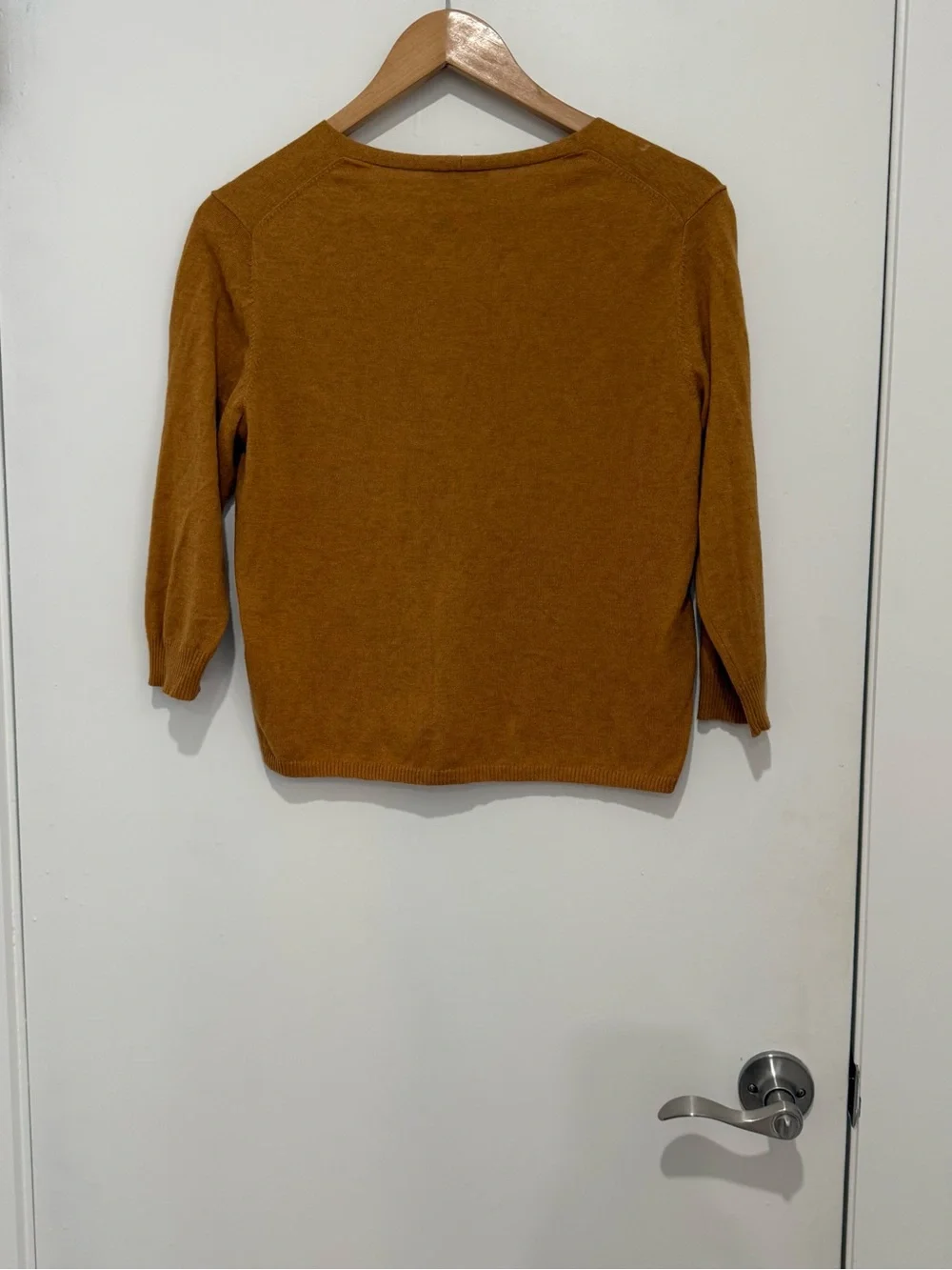 Eileen Fisher Petite S Cashmere Blend Cardigan 85% Organic Cotton Cinnamon Brown